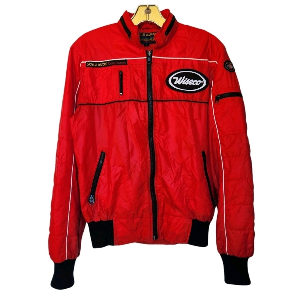 Vintage Auto Competition California Wiseco Red Racing Nylon Jacket Size S